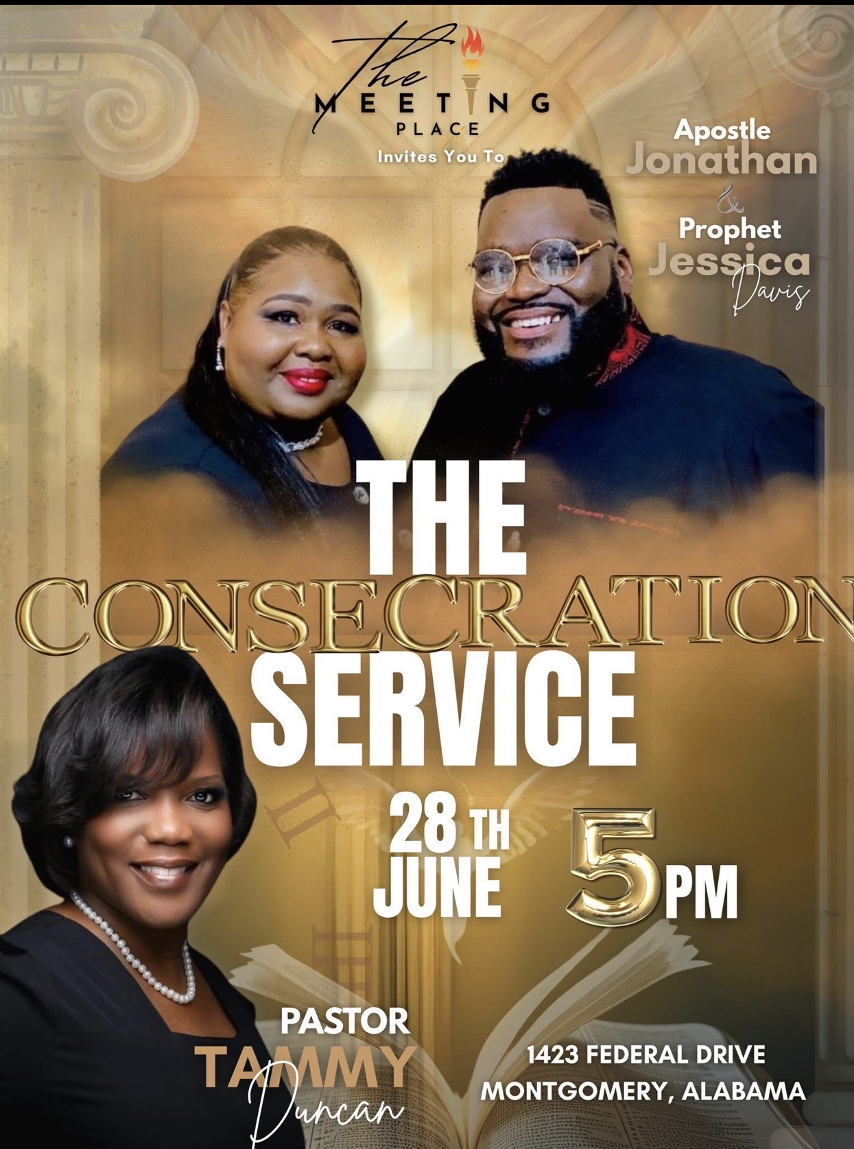 Flyer for The Meeting Place consecration service
