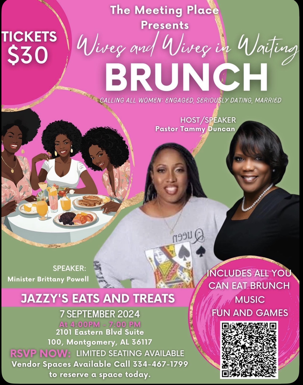 Flyer for the Wives and Wives in Waiting Brunch