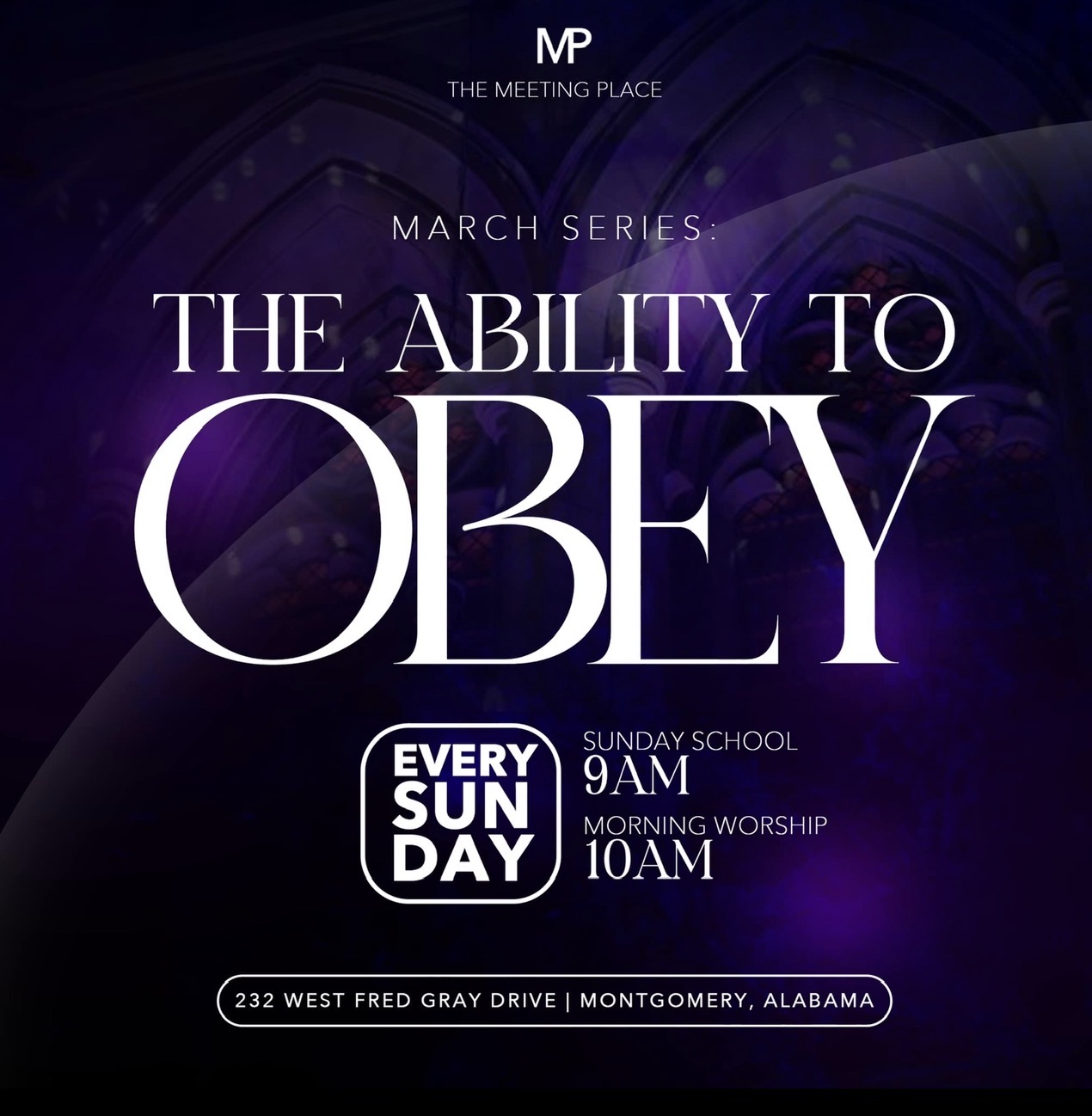 Flyer for The Ability to Obey worship series