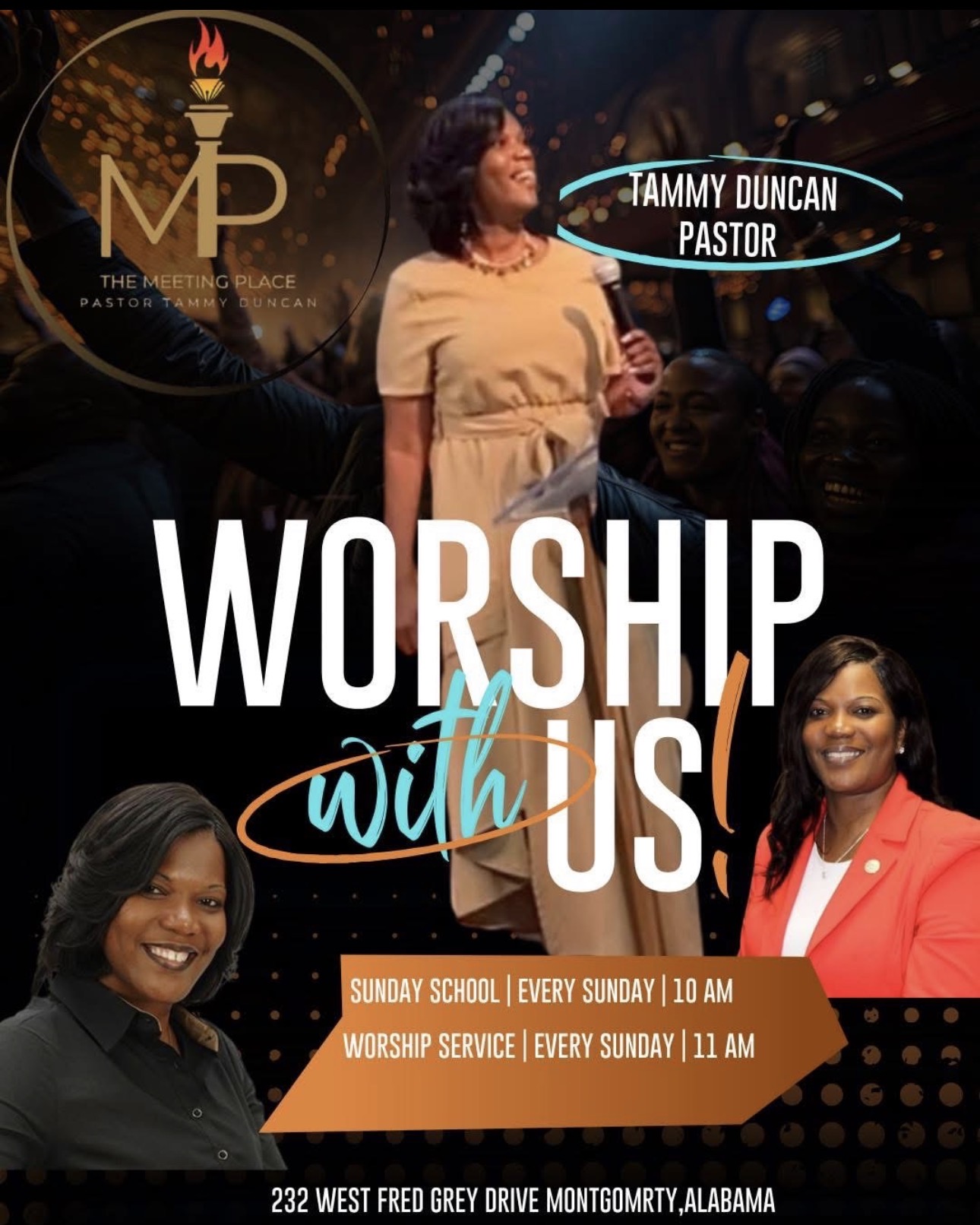 Historic Worship With Us ministry flyer