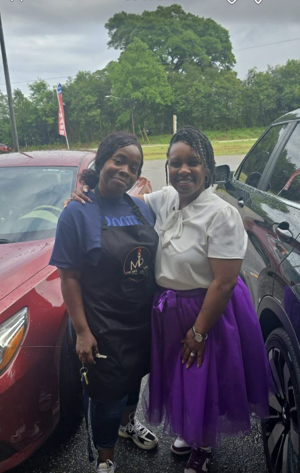 Members connecting during a ministry outreach day