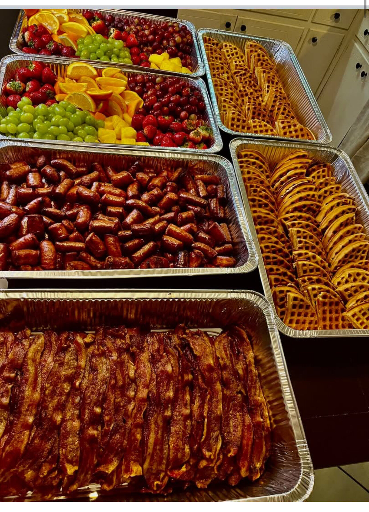 A fellowship meal prepared for the church community