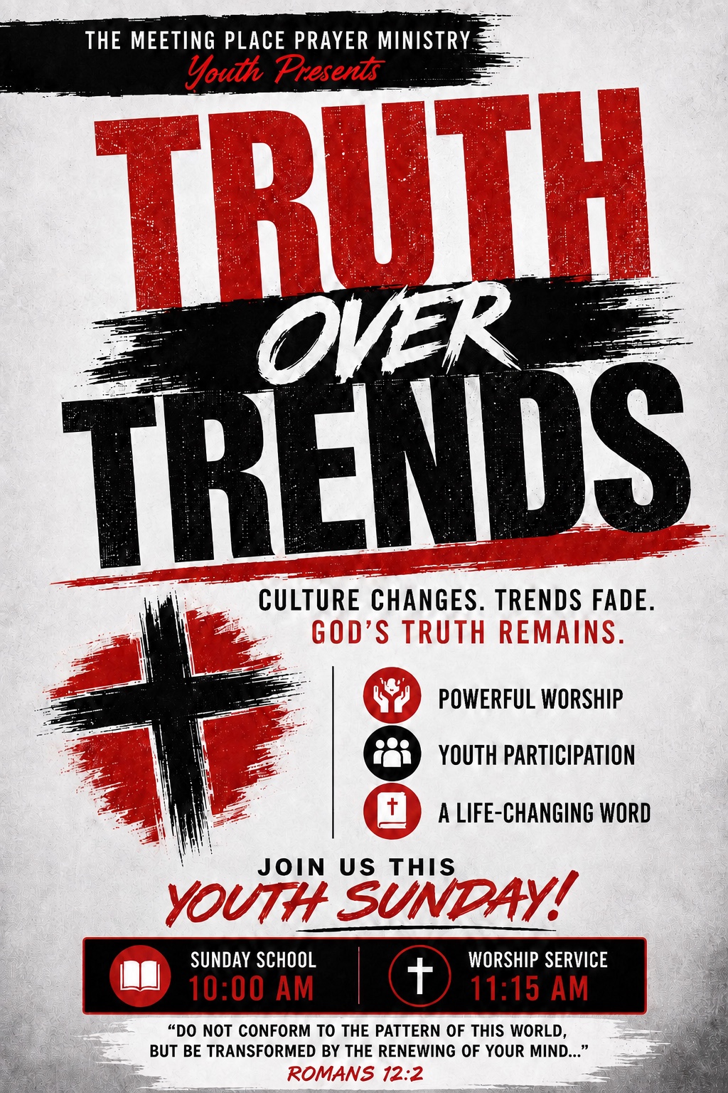Truth Over Trends Youth Sunday flyer