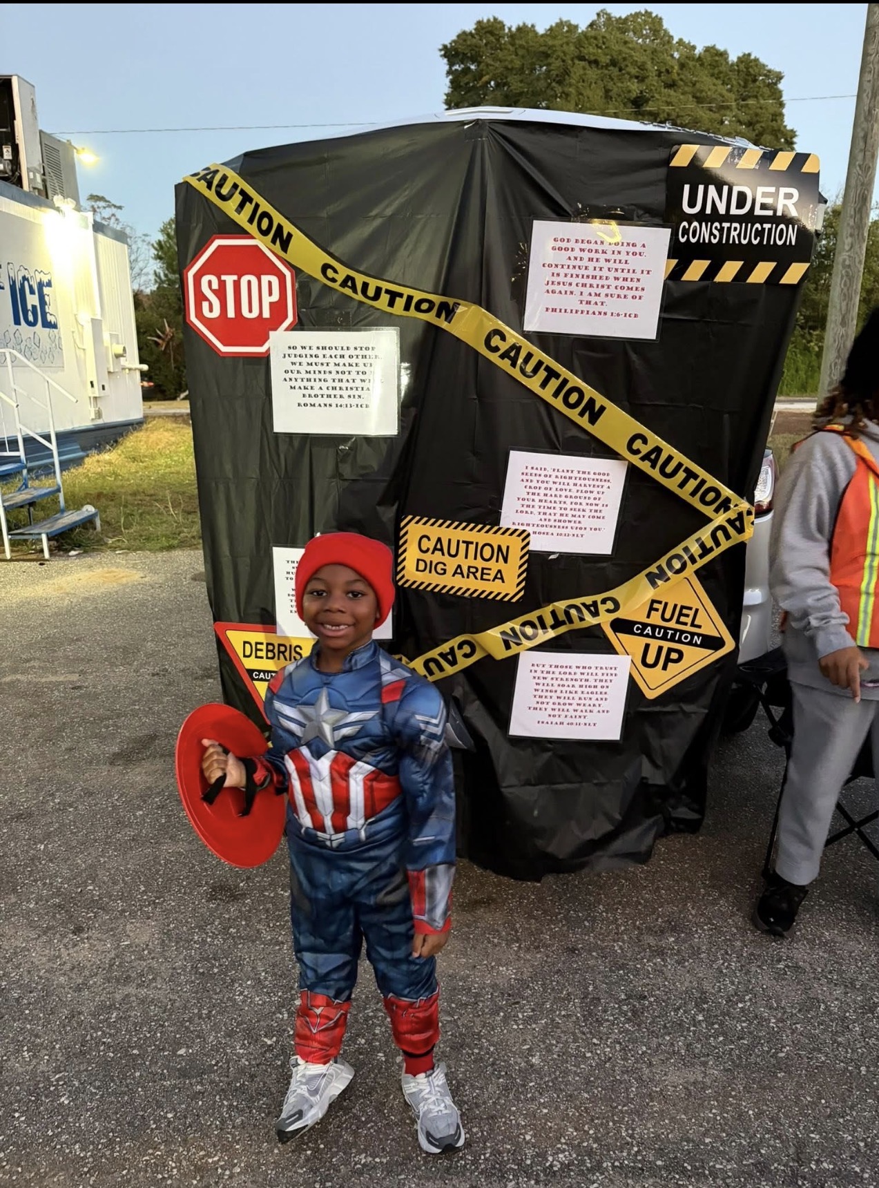 Young child at a faith under construction youth event