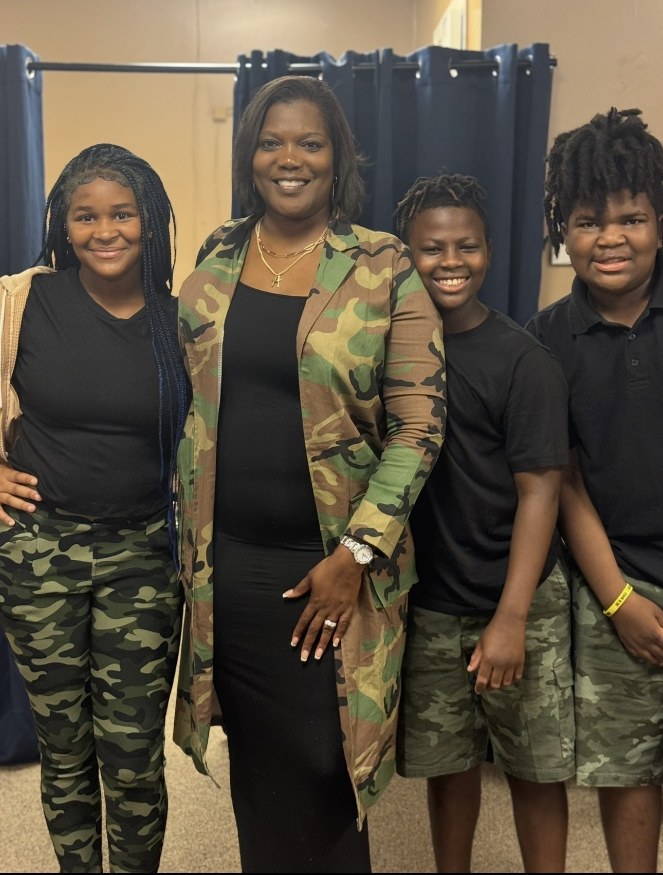 Servant Leader Tammy Duncan with young people dressed for Youth Week
